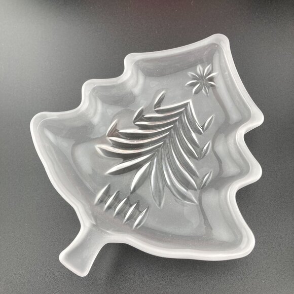 Mikasa Yuletide Tree Frost Sweet Candy Dish Christmas Frosted Glass 5" Set of 2 - Picture 2 of 7